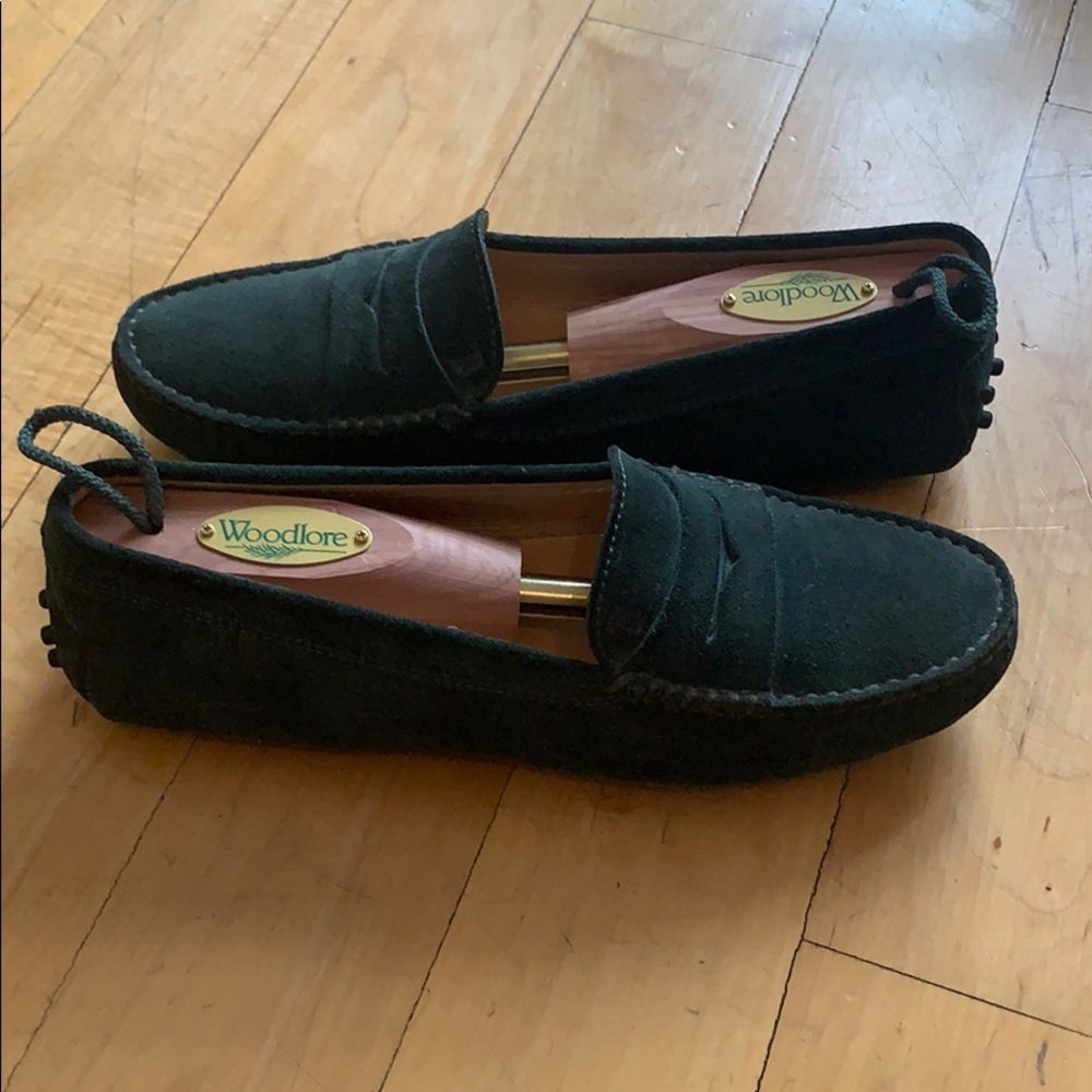 Tods Dark Green Driving Shoes 36.5 (fits like 37)